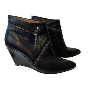 Belle Sigerson Morrison Black Leather wedge booties Size 9.5